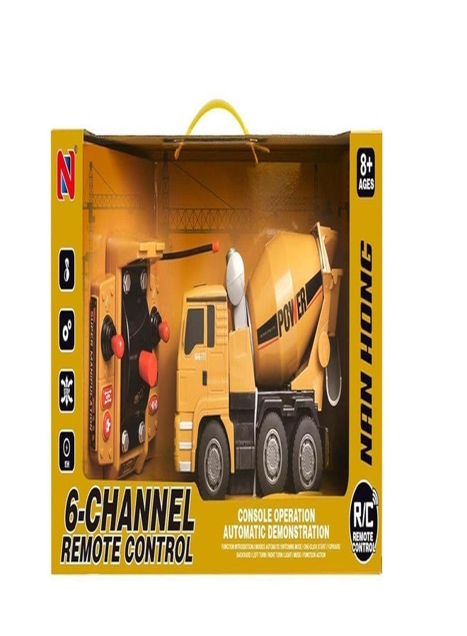 OOTLO RC Mixing Truck Cement Mixer Remote Control 6-Channel Remote Control Multi-Function Console Light Music Mixing Dump Truck - Image 2